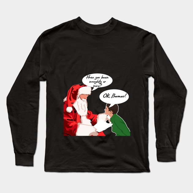 OK Boomer Funny Christmas Design Long Sleeve T-Shirt by McNutt